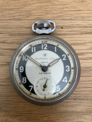 Ingersoll Triumph Vintage Pocket Watch Chrome Case, Mechanical Movement - Image 1 of 3