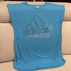 Adidas Girl’s Large (14), Multicolor Logo, Turquoise, Comfortable, NWOT - Picture 1 of 10