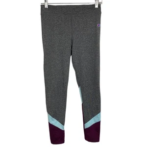 Champion Leggings Girls Size 14/16 Gray Purple blue Capris Stretch - Picture 1 of 10