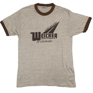 Vintage Weicker Hanes USA Graphic Print Short Sleeve T-Shirt Size Men's Large - Picture 1 of 12
