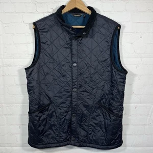 Barbour Quilted Fleece Lined Vest Mens Size Large Blue Condition Corduroy Collar - Picture 1 of 15