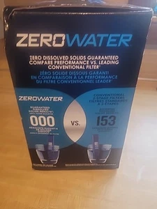 ZeroWater Water Filter Pitcher 12-Cup Ready-Read 5-Stage–0 TDS for Improved Tap - Picture 1 of 2