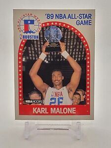 🏀KARL MALONE 1989 Hoops All-Star Hall of Famer! Utah Jazz NBA Basketball Card🏀