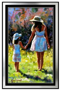 Michael Vincent Nachmittagspromenade handverziertes Giclée auf Leinwand signierte Kunst - Bild 1 von 4