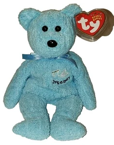 Ty Beanie Baby BABY BOY the Teddy Bear (Stork & It's a Boy) MWMTs Stuffed Toy - Picture 1 of 7