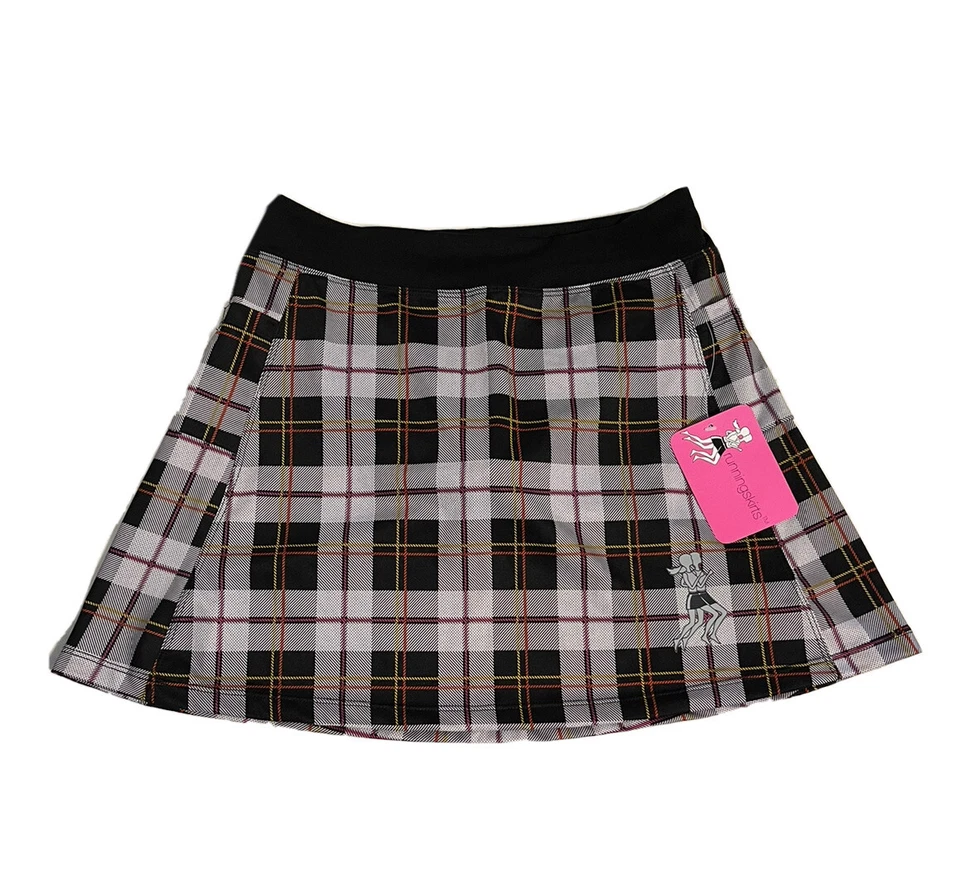 Faldas para correr Skort Talla 3 Falda de tenis elástica Negra Blanca Bolsillos a cuadros 26W Nueva con etiquetas Foto 1 de 4