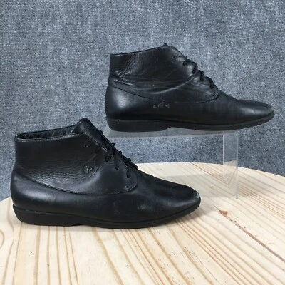 Botas Propet para mujer 10,5 M Town Walker tobillo cuero negro con cordones punta redonda Foto 1 de 4