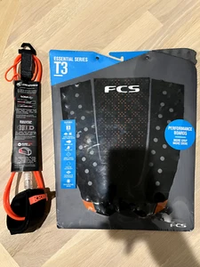 NEW! FCS T-3 Traction Pad AND Creatures Comp 6 Surf Leash - Picture 1 of 2