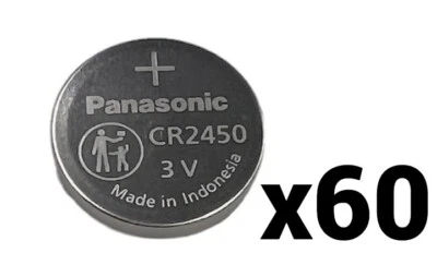 60 baterías de litio de 3v SIXTY NUEVAS A GRANEL PANASONIC CR2450 CR 2450 EXP 2032 Foto 1 de 4
