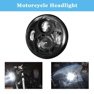 5.75 Inch Headlight Black LED Fits For Harley Dyna Super Glide Custom 05-14 - Picture 1 of 15