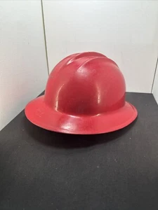 Casque de protection vintage Bullard chapeau dur bouilli USA boucher plein bord sécurité - Photo 1/9