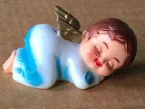 Decorazione torta Wilton vintage anni 60 cherubino che dorme bambino ragazzo angelo ornamento - Foto 1 di 10