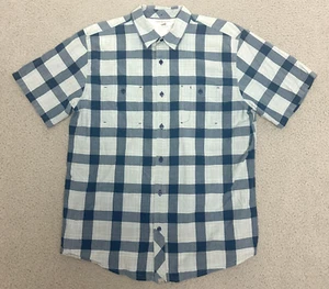 Horny Toad Shirt Mens Large Blue Plaid Short Sleeve Front Pocket Cotton Western - Picture 1 of 21