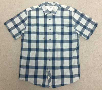 Horny Toad Shirt Mens Large Blue Plaid Short Sleeve Front Pocket Cotton Western - Image 1 of 4