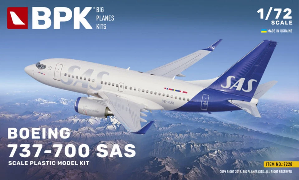 Big Planes Kits BPK7228 - 1:72 Boeing 737-700 SAS - Nuovo - Immagine 1 di 1