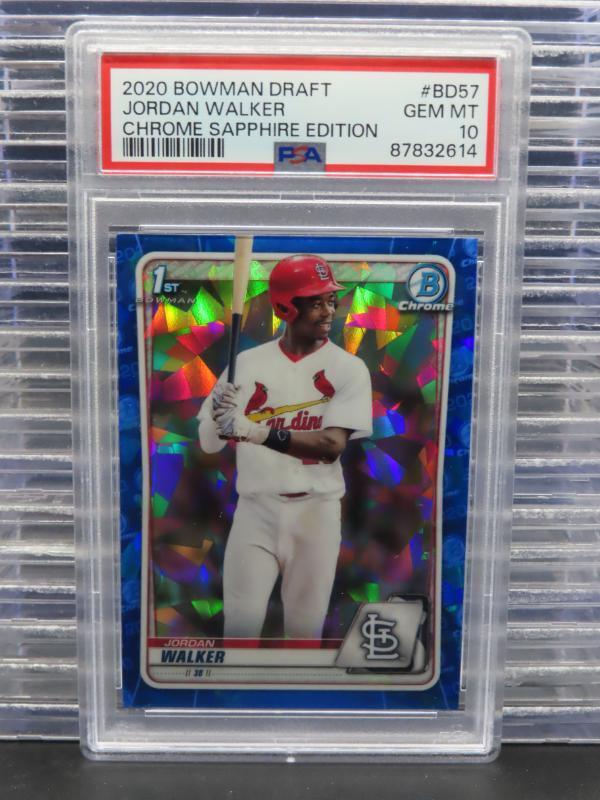 2020 Bowman Draft Sapphire Edition Jordan Walker Chrome #BD-57 PSA 10 Cardinals