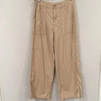 Happily Grey Women's Sz 7/28 Pants Beige Wide Leg High Rise 100% Cotton Bohemian - Image 1 of 4