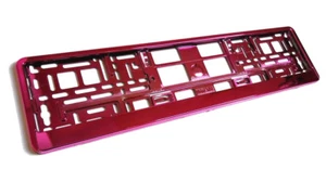 PINK CHROME European Euro License Number Plate Holder Frame Car EU UK German BMW - Picture 1 of 3
