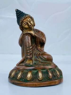 Estatua De Colección URSS Escultura Buda Risa Figura Arte Hecho a Mano Bronce Antiguo 694 gr Foto 1 de 4