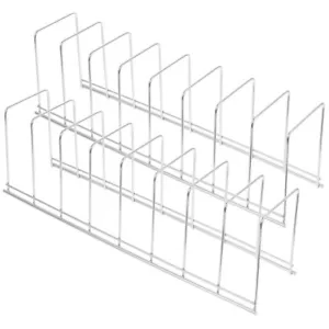 2pcs Stainless Steel Pot Organizer Pot Lid Organizer Rack Serving Tray Organizer - Picture 1 of 12