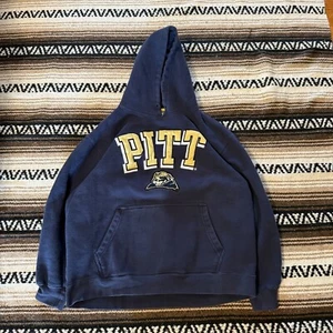 Y2K University of Pittsburgh Embroidered Boxy Cropped Hoodie Youth XL e5 brand - Picture 1 of 4