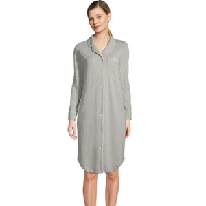 NEW Lands' End Women's Sleep Pajama Night Shirt Light Gray Size XS Petite 4 XSP - Picture 1 of 7