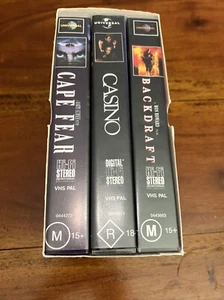 CAPE FEAR , CASINO, BACKDRAFT- ROBERT DE NIRO TRIPLE PACK - VHS VIDEO'S - Picture 1 of 1