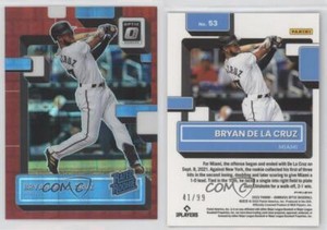 2022 Panini Donruss Optic Rated Red Pandora Prizm /99 Bryan De La Cruz Rookie RC
