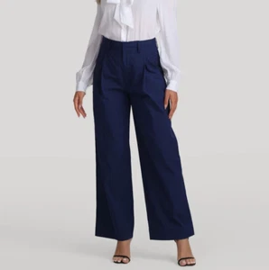 89and Madison High Rise Slant Pockets Wide Leg Pants size 6 Medieval blue - Picture 1 of 8