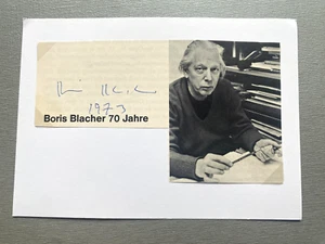 BORIS BLACHER (†1975) Clásico Firmado Escote 10x15 Autógrafo - Imagen 1 de 1