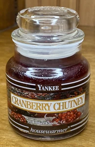 Yankee Candle Black Band Cranberry Chutney Small 3.7oz Jar White Label NEW - Picture 1 of 7