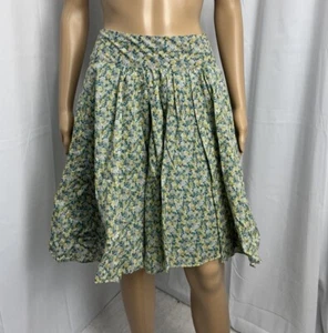 Gonna prateria Talbots cotone floreale A-Line blu giallo taglia 2P Cottagecore usata in ottime condizioni - Foto 1 di 13