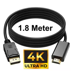 DisplayPort DP HDMI Kabel Adapter 1.8 Meter 4K DP 1.2 auf HDMI 1.4 Konverter - Bild 1 von 12