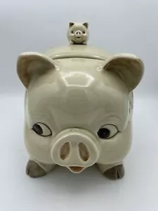 Vintage 1979 OTAGIRI OMC Ceramic Pig Cookie Jar Hand Painted Japan Farmhouse - Picture 1 of 5
