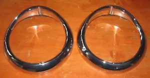 Lucas 556391 NOS Peaked Chrome Headlight Rim Bezel Pr 2 BMC Austin A60 Cambridge - Foto 1 di 8