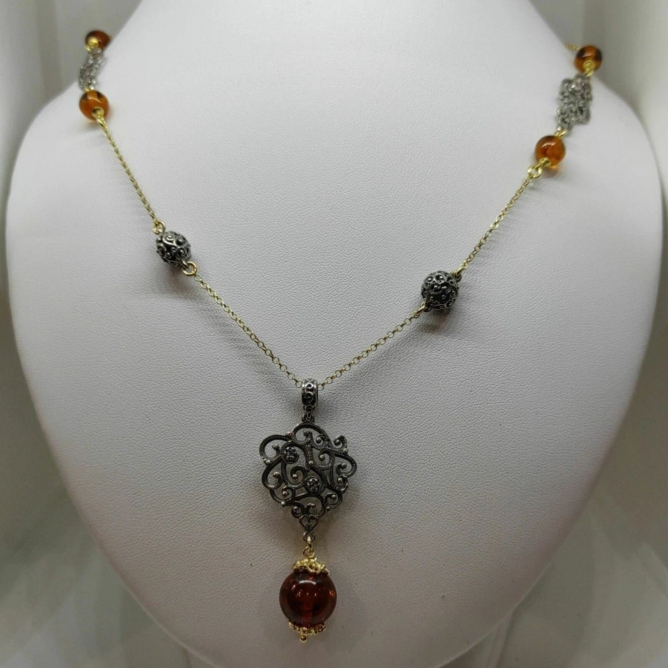 Collana Donna Pendente Argento 925 Ambra Vitiello Jewelry - Immagine 1 di 3