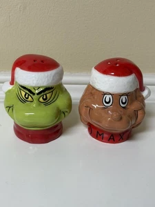Dr. Seuss THE GRINCH & MAX geformtes Keramik Salz & Pfeffer Set URLAUBSDEKOR NEU - Bild 1 von 14