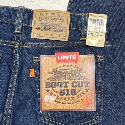 Vintage Levis 518 Bootcut Jeans Men 32x34 Orange Tab Relaxed Fit Made In USA New - Image 1 of 4