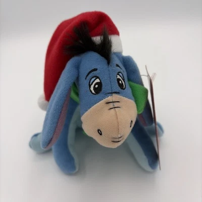Disney Christmas Eeyore w/ Scarf & Hat 5“ Plush Sitting Stuffed Animal NWT - Image 1 of 4