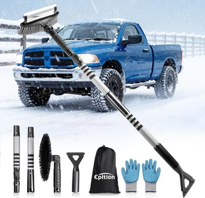Snow Pusher for Car, 57inch  Snow Broom for Truck wit Antifreeze Gloves - Image 1 of 4