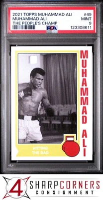 2021 TOPPS MUHAMMAD ALI THE PEOPLE'S CHAMP #49 MUHAMMAD ALI HOF POP 1 PSA 9 - Image 1 of 3