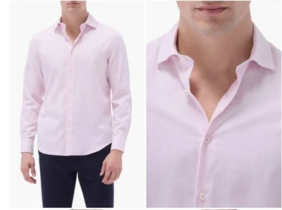 Bugatchi XLarge Men's dress Casual shirt Cotton Pink Classic Fit NEW - Image 1 of 3