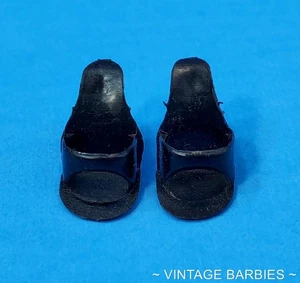 RARE Vintage Barbie Doll Early Issue Black OT Heels / Shoes Japan MINTY ~ 1960's - Picture 1 of 3