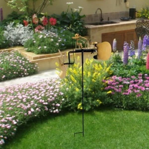 Metal Drummer Windmill Garden Decor Easy Installation Weather Vane Statues Stake - Picture 1 of 6
