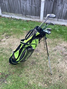 Ladies Golf Club Half Set Driver 3-5 Woods Hybrid 7-9 Iron Sw Putter Stand Bag - Picture 1 of 17