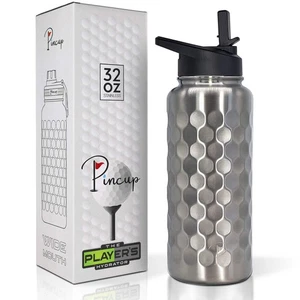 PINCUP Golf Water Bottle Golfer Gift 32oz Stainless Steel Straw Lid & Wide Mouth - Picture 1 of 5
