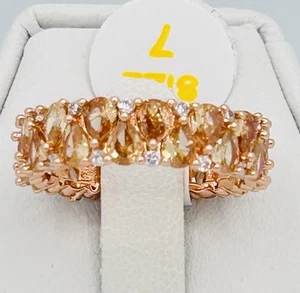 Bomb Party RBP8422 November 2024 Trendy Moments Lab Topaz Rose Gold Plate Ring - Picture 1 of 5