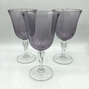 3 Cristal D'Arques Durand Casual Settings Amethyst Tall Water Goblets Purple 8" - Picture 1 of 8