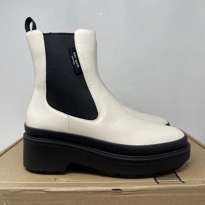 Kate Spade New York Winnie Leather White Black Boots Bootie Women's Size 8 KA307 - Image 1 of 4