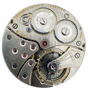 Antique 12s Tavannes 21 Jewel Mechanical Pocket Watch Movement Swiss fParts - Picture 1 of 2